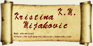 Kristina Mijaković vizit kartica